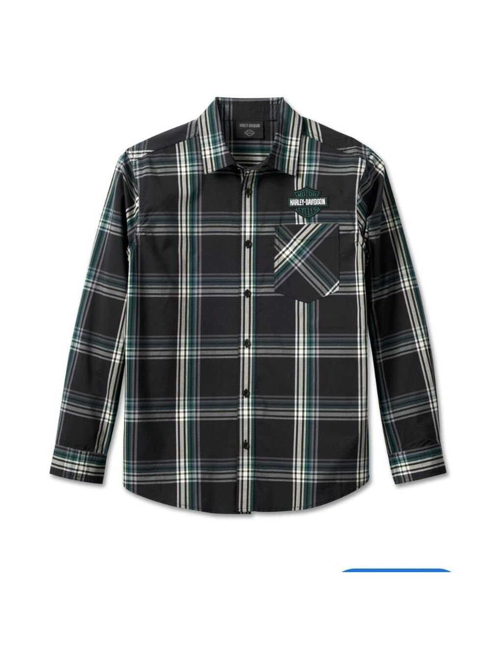Harley-Davidson Men's Plaid Button-Down Shirt - Black and White
